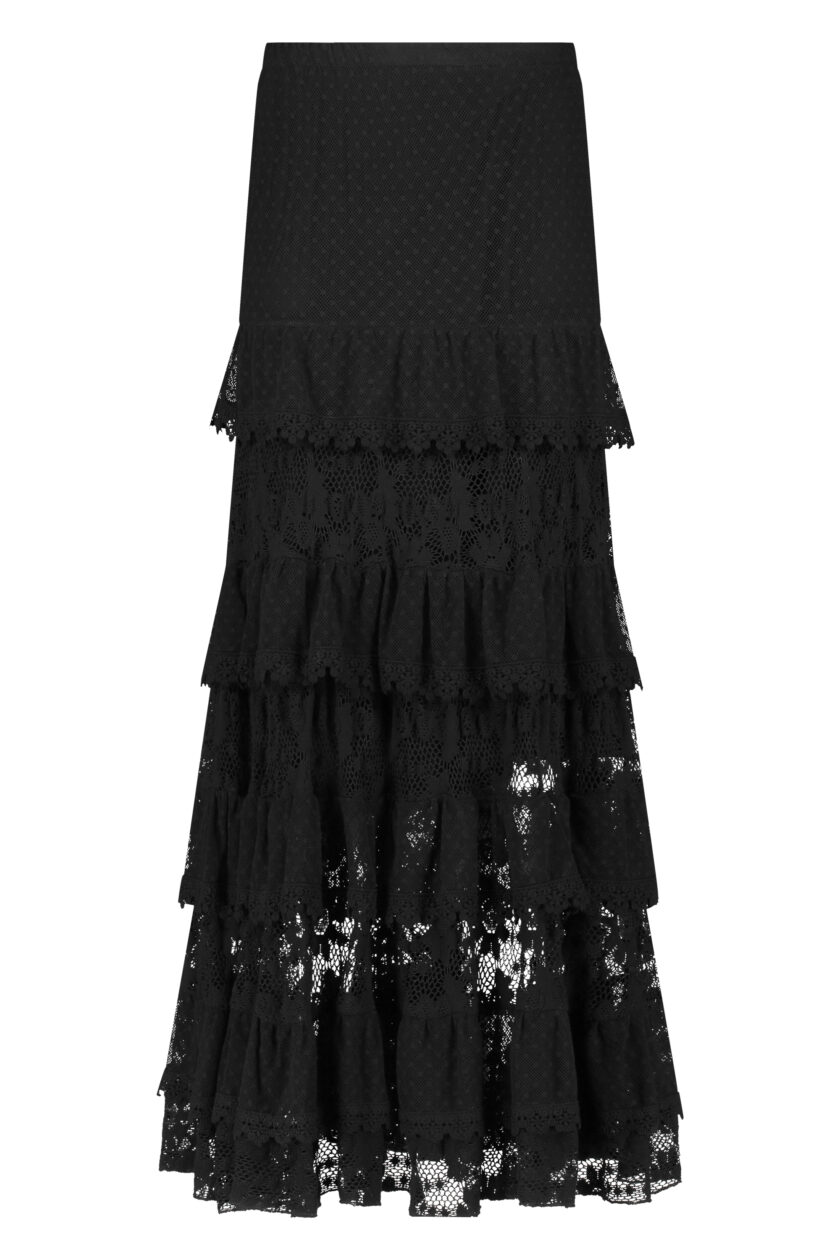 Long Lace Skirt, Black - Isla ibiza bonita – Image 2