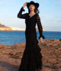 Long Lace Skirt, Black - Isla ibiza bonita