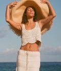 short singlet Croche, cream- Isla Ibiza Bonita
