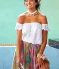 Top Rayon crochet sleeve, white - Hot Lava - Afbeelding 3