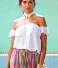 Top Rayon crochet sleeve, white - Hot Lava - Afbeelding 2