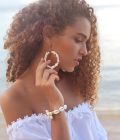 Earring Indy, Ivory - Hot Lava