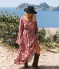 Maxi Dress Happy Feathers, Red/Pink - Isla Ibiza Bonita - Imagen 2