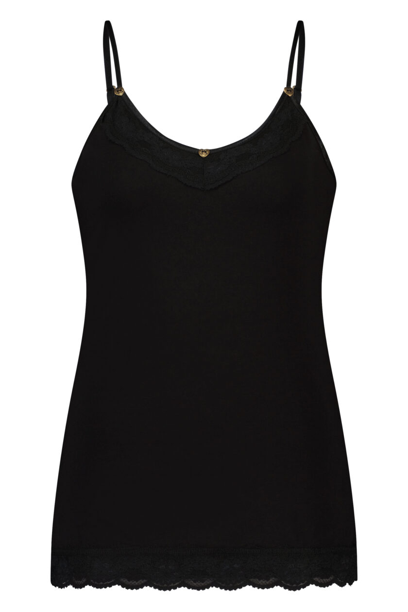 Kurzes Basic-Singlet mit Schnürung – Schwarz 8122618 Isla Ibiza Bonita