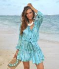 Blouse Fleur Moonstone, Blue Moon - Hot Lava – Bild 3
