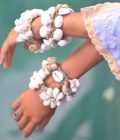 Armband - Shell on woven leaf 2 - Hot Lava - Image 3