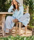 Trouser light blue hartjes- Isla Ibiza Bonita