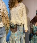 Short Baggy Cabled Cardigan Brisa, Cream - Isla Ibiza Bonita – Bild 8