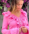 Long Sleeve Ruffle T’Shirt Lace, Pink - Isla Ibiza Bonita – Image 2