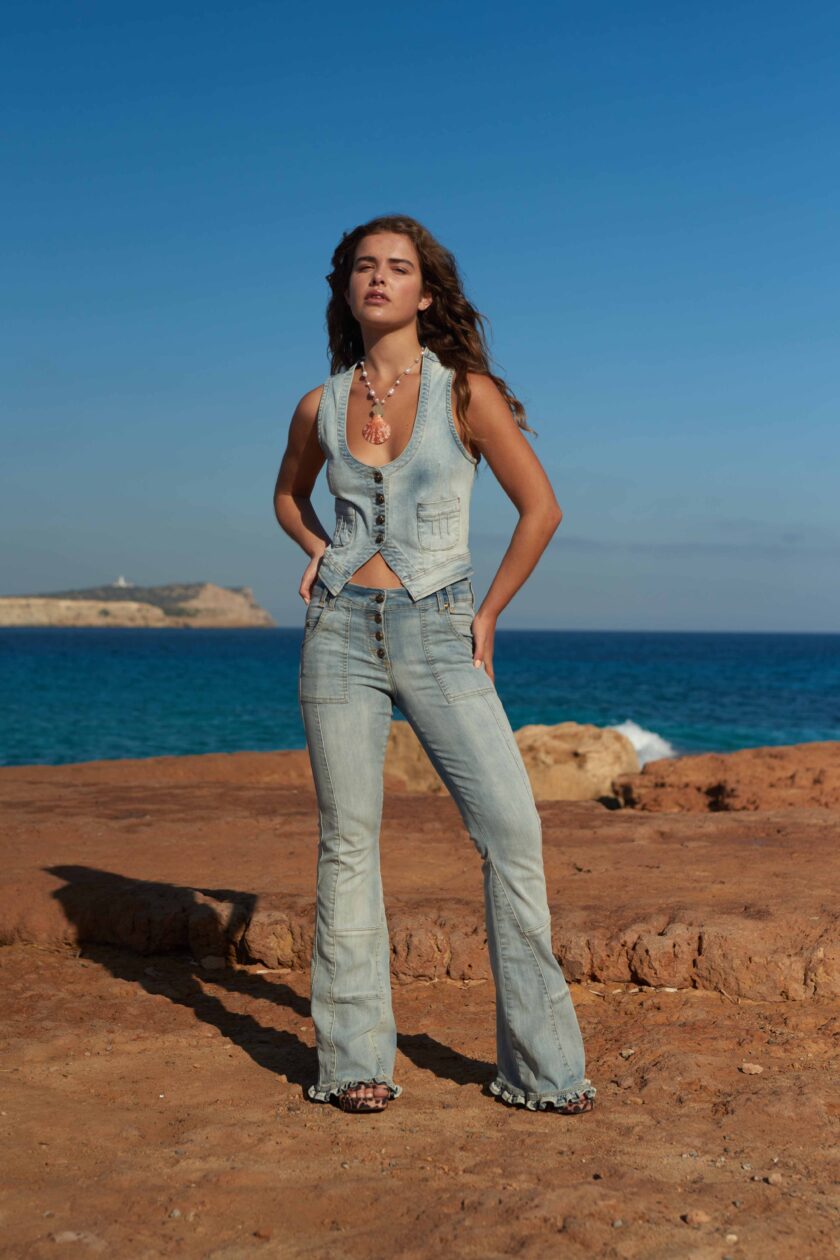 Denim/Jeans Flared trousers, Isla Ibiza Bonita - Afbeelding 4