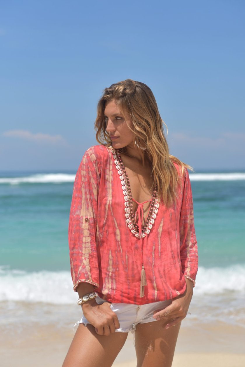 18. A24925hc Blouse Mykonos Moonstone Hot Coral and A24931hc Beachbag Nomad Moonstone Hot Coral 7