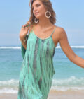 Dress Anna Short, Emerald - Hot Lava