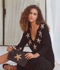 Clutch Starfish zipper, Black/ Bronze - Hot Lava
