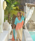 Kaftan Laurie Sunny Days, Turquoise/Orange - Hot Lava - Afbeelding 5
