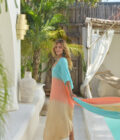 Kaftan Laurie Sunny Days, Turquoise/Orange - Hot Lava - Afbeelding 4