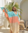 Kaftan Laurie Sunny Days, Turquoise/Orange - Hot Lava - Afbeelding 2
