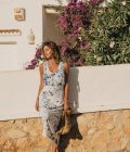 Long Sleeveless Dress Peace Batik Print Indigo – Blue - Imagen 3