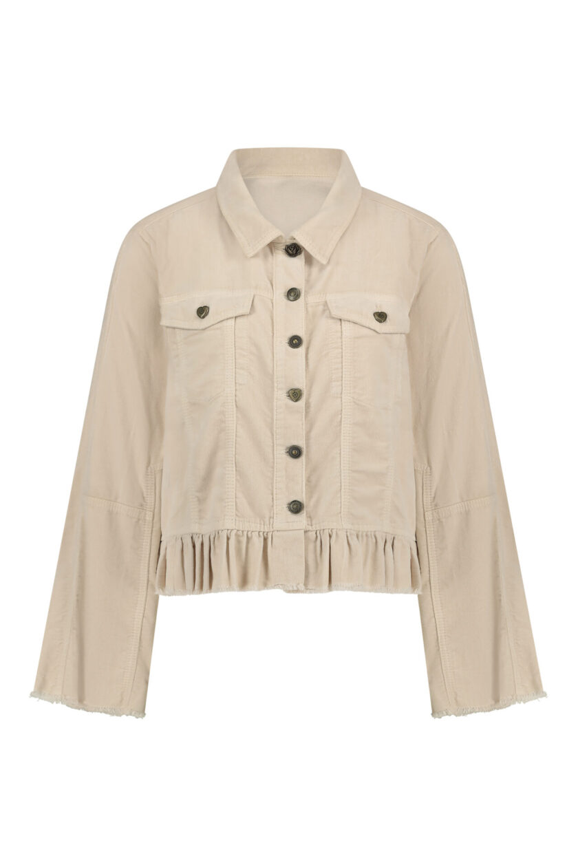 Ruffled Velvet Jacket Autumn – Cream – Bild 2