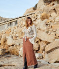 Long Ruffled Velvet Skirt Autumn – Terra - Image 9