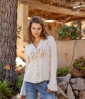 Ruffled T-Shirt Fiesta – Cream - Imagen 4