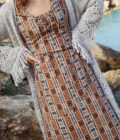 Long Knitted Openwork Cardigan Olivera – Khaki – Bild 5
