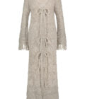 Long Knitted Openwork Cardigan Olivera – Khaki – Bild 2