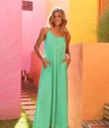 Dress Anna Sophie, Emerald - Hot Lava