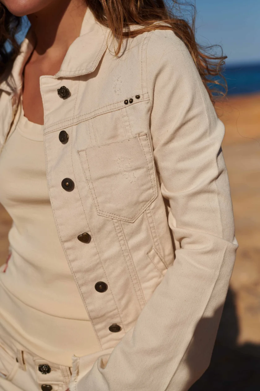 Denim jacket cream - Afbeelding 2