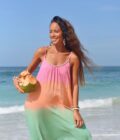Dress Anna Short Sunny Days, Pink/Orange/Emerald - Hot Lava – Image 3