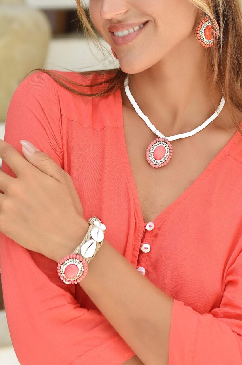 Necklace Sun & Sea, Coral - Hot Lava – Image 2