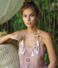 Necklace Pacha Woven Leather Dreamcatcher - Hot Lava