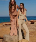 Flared Jogging Trousers – Khaki - Imagen 4