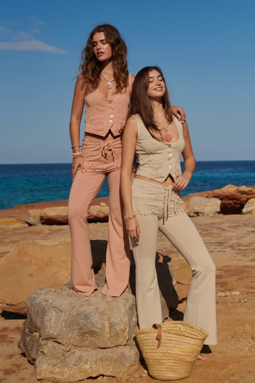 Flared Jogging Trousers – Khaki - Imagen 5