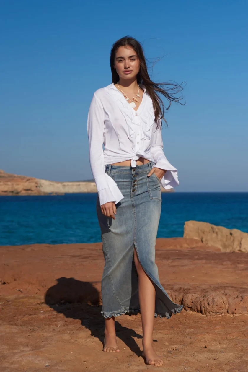 Fringed Blouse / T-Shirt Verano – White – Bild 3