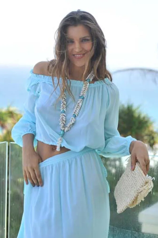 Top  Clhoe short, Mint - Hot Lava
