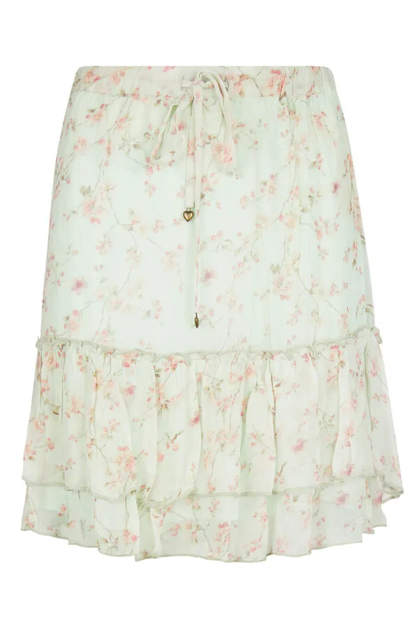 Skirt Midi Flowers Mint 8120817 - Isla Ibiza Bonita