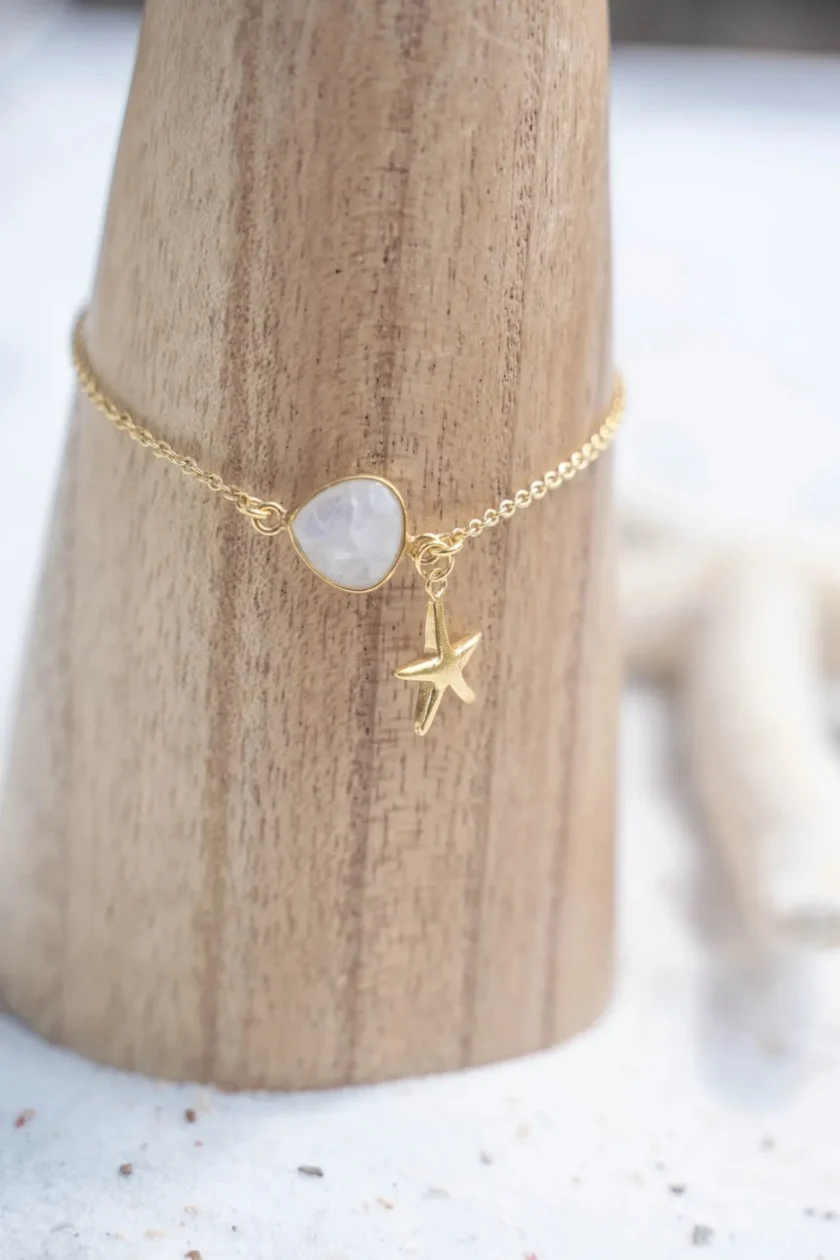 Single Enkelbandje Seastar Gold White – Bild 2