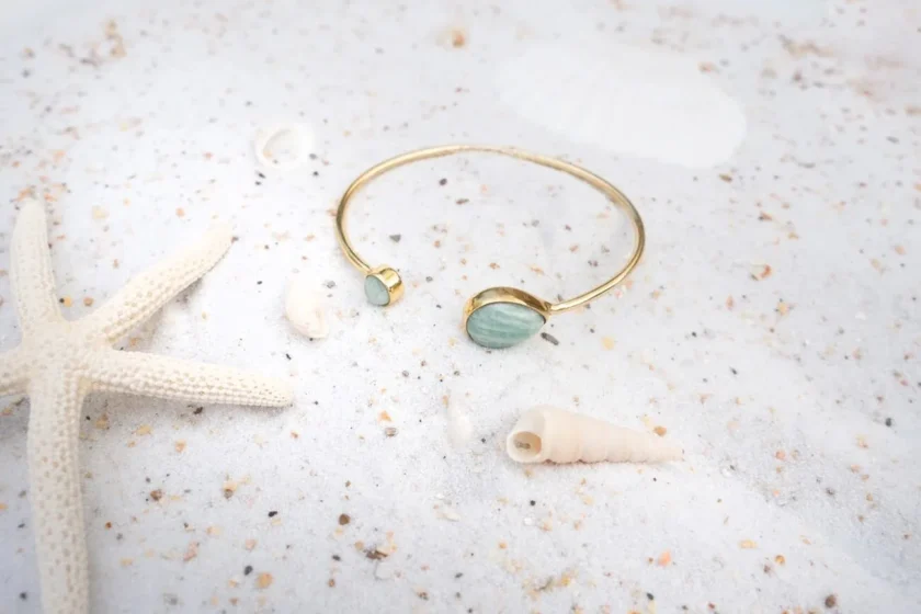 Drip Bangle Gold Aqua - Image 4