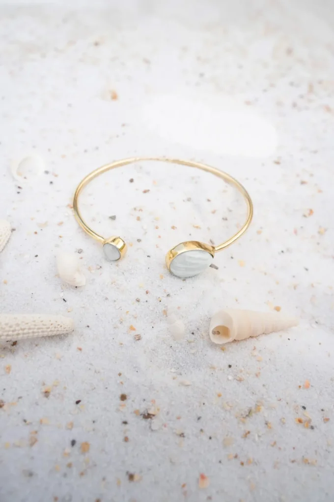 Drip Bangle Gold White
