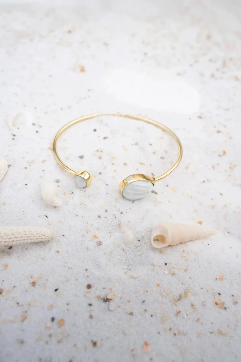 Drip Bangle Gold White