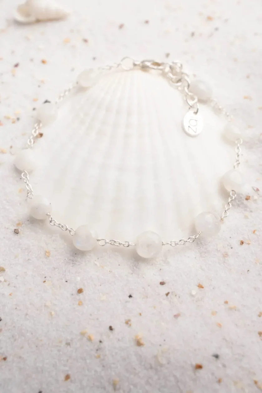 Single Bracelet Pearls Silver White