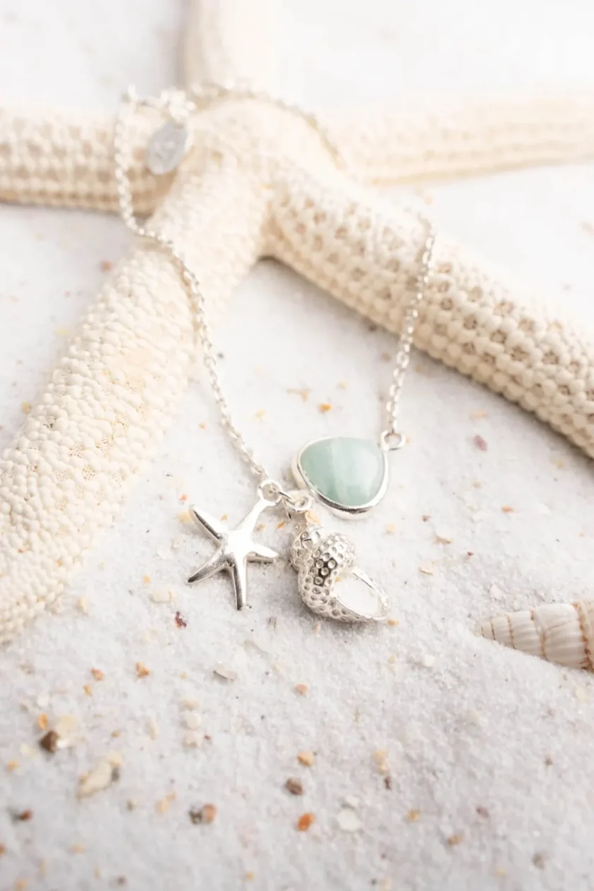 Single Bracelet Shell Silver Aqua - Afbeelding 3