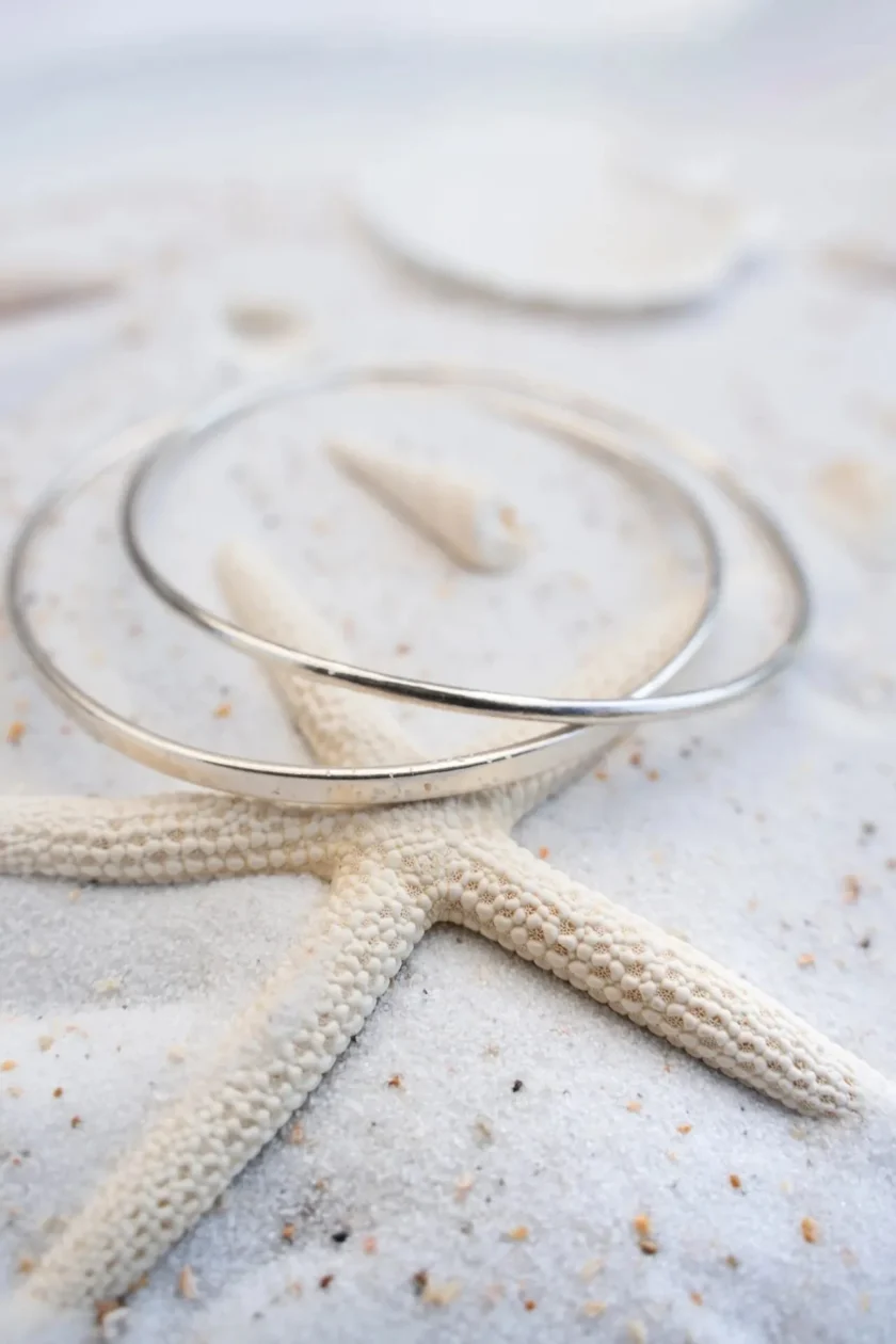 Bangle Bracelet Flat Silver