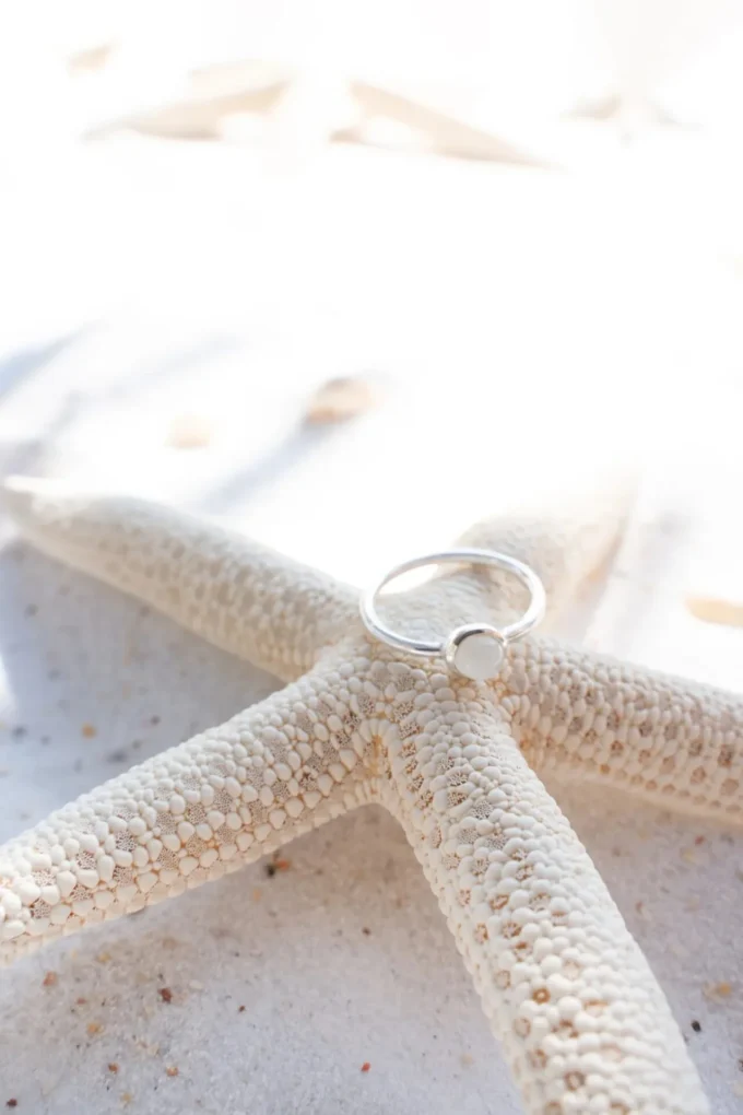 Ring Single Stone Silver White