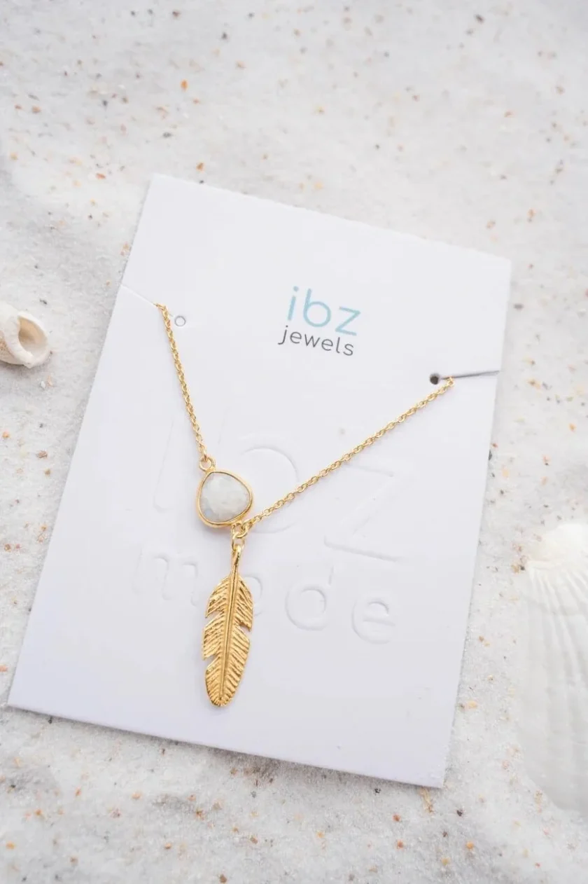 Single Enkelbandje Feather Gold White