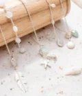 Single Bracelet Shell Silver Aqua – Image 3