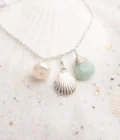 Single Bracelet Shell Silver Aqua