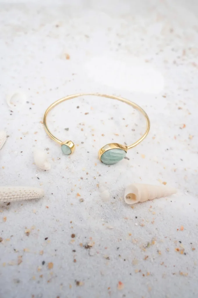 Drip Bangle Gold Aqua