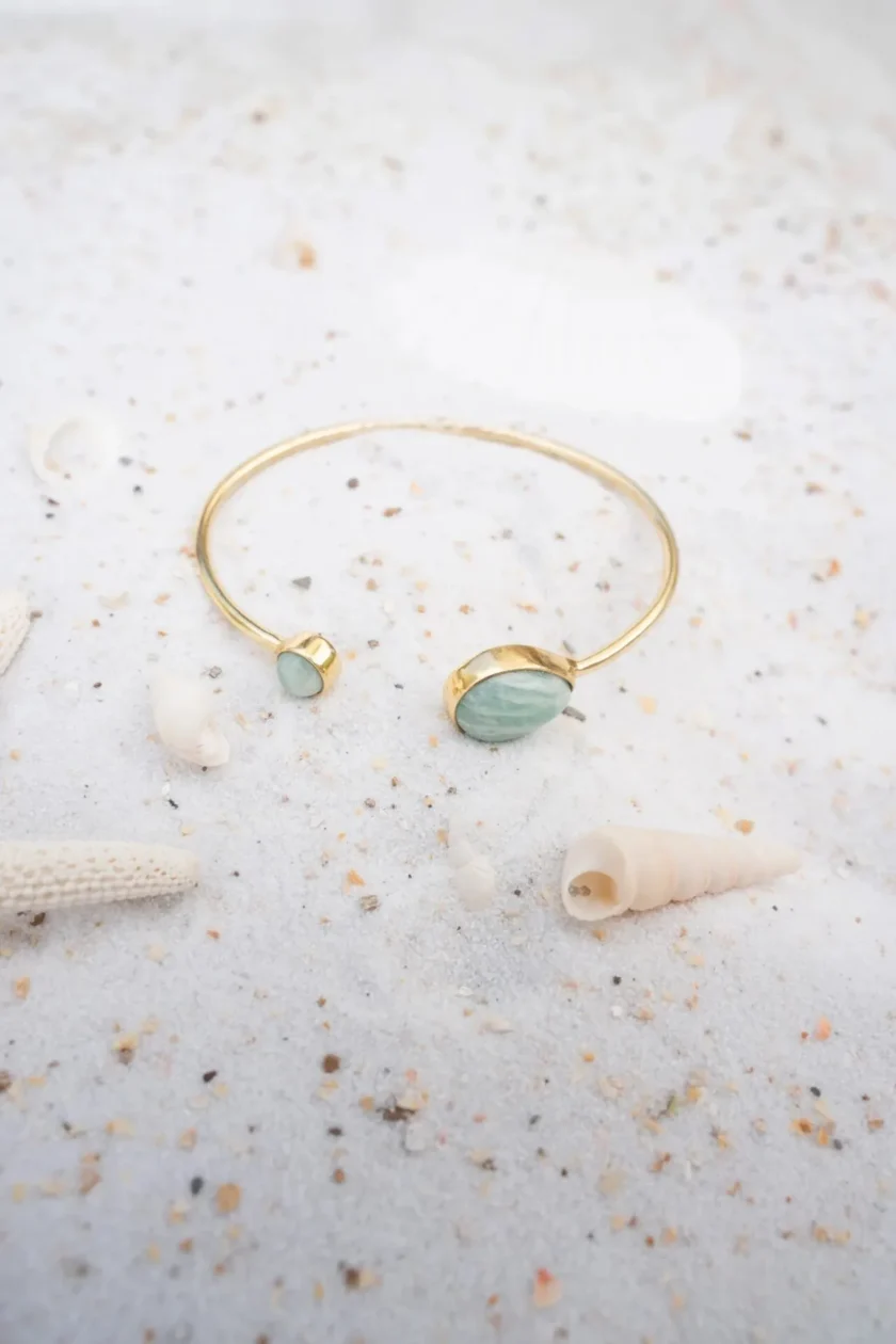 Drip Bangle Gold Aqua