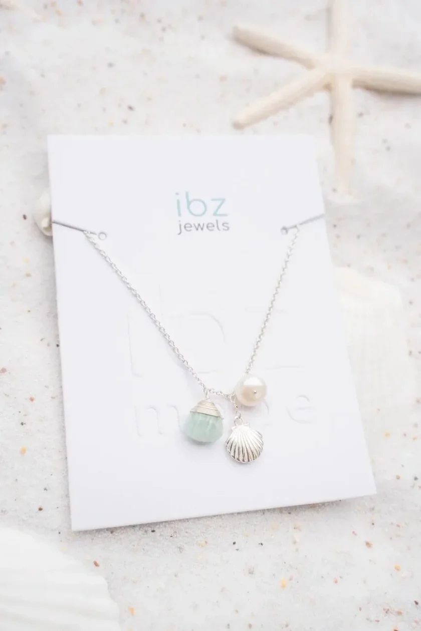 Single Bracelet Shell Silver Aqua - Afbeelding 2